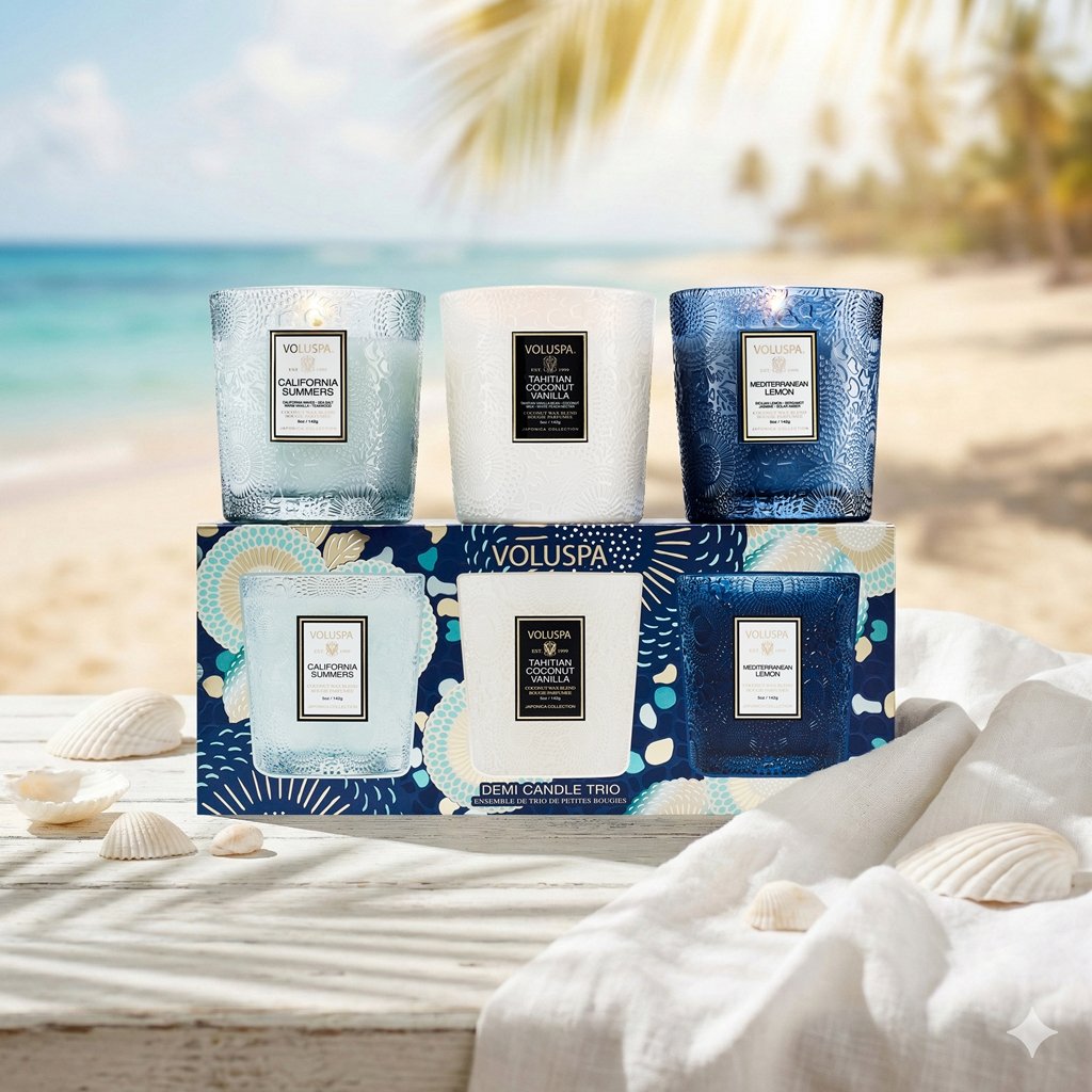 Kit 3 Velas Copo 40h Coastal Getaway - Voluspa